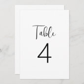 Minimalistische Tischnummer in Schwarz und Weiß (Vorne/Hinten)