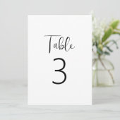 Minimalistische Tischnummer in Schwarz und Weiß (Stehend Vorderseite)