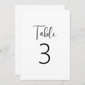 Minimalistische Tischnummer in Schwarz und Weiß (Vorne/Hinten)