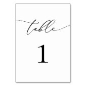 Minimalistische Tischnummer Schwarz/Weiß (Rückseite)