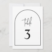 Minimalistische Tischnummer Schwarz/Weiß (Rückseite)