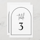 Minimalistische Tischnummer Schwarz/Weiß (Vorne/Hinten)