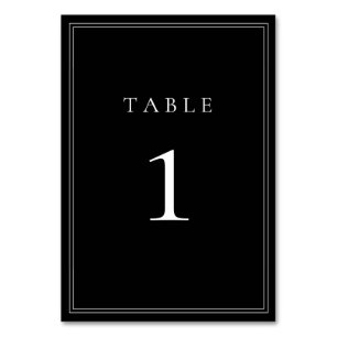 Minimalistische Tischnummer Schwarz/Weiß Classic