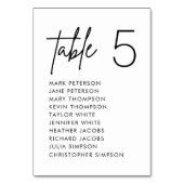 Minimalistische Tischnummer von Hochzeitssattelkar (Vorderseite)