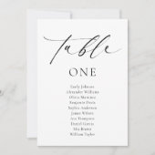 Minimalistische Tischnummer von Hochzeitssattelkar (Vorderseite)