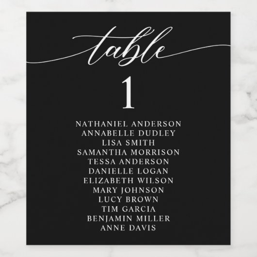 Minimalistische Tischnummern Hochzeitsweinsiegel Weinetikett (Einzelnes Label)