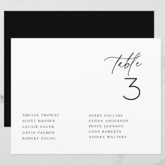 Minimalistische Tischsitzordnung für die Hochzeit