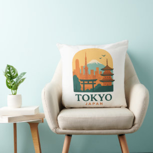 Minimalistische Tokyo-Reisewurfkissen – Modern Kissen