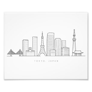 Minimalistische Tokyo-Skyline-Illustration Fotodruck