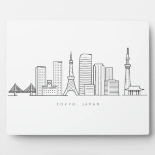 Minimalistische Tokyo-Skyline-Illustration Fotoplatte