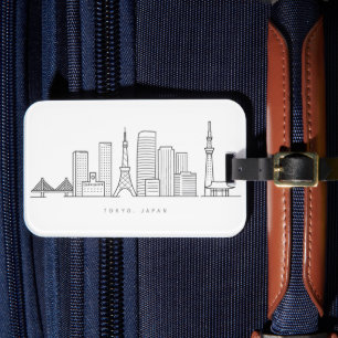 Minimalistische Tokyo-Skyline-Illustration Gepäckanhänger