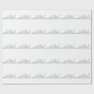 Minimalistische Tokyo-Skyline-Illustration Geschenkpapier