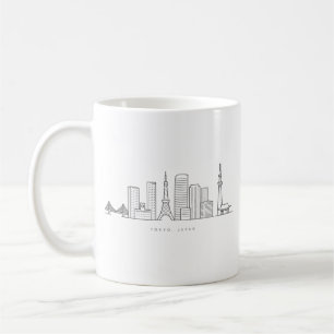 Minimalistische Tokyo-Skyline-Illustration Kaffeetasse