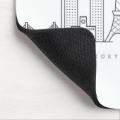 Minimalistische Tokyo-Skyline-Illustration Mousepad (Ecke)