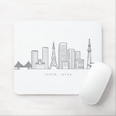 Minimalistische Tokyo-Skyline-Illustration Mousepad (Mit Mouse)
