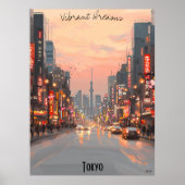 Minimalistische Tokyo Skyline - Subtile Tones Japa Poster (Vorne)