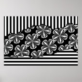 Minimalistische Torfstreifen, schwarz und weiß Poster (Vorne)