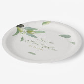 Minimalistische Toskana-Blätter Zweigstelle Pappteller (Schrägansicht)