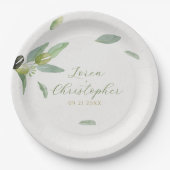 Minimalistische Toskana-Blätter Zweigstelle Pappteller (Vorderseite)