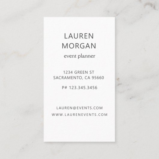 Minimalistische Traumkarte Visitenkarte (Rückseite)