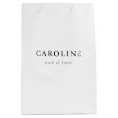 Minimalistische Trauzeugin Chic Mittlere Geschenktüte (Vorderseite)