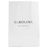 Minimalistische Trauzeugin Chic Mittlere Geschenktüte (Rückseite)