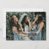 Minimalistische Trauzeugin danke Karte (Vorderseite)