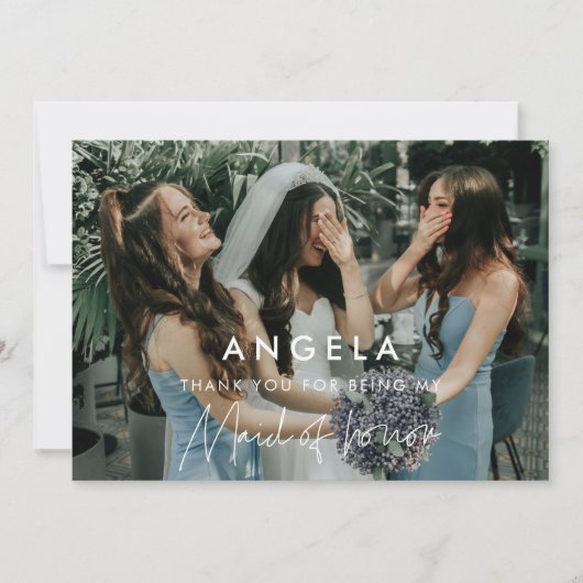 Minimalistische Trauzeugin danke Karte (Vorderseite)