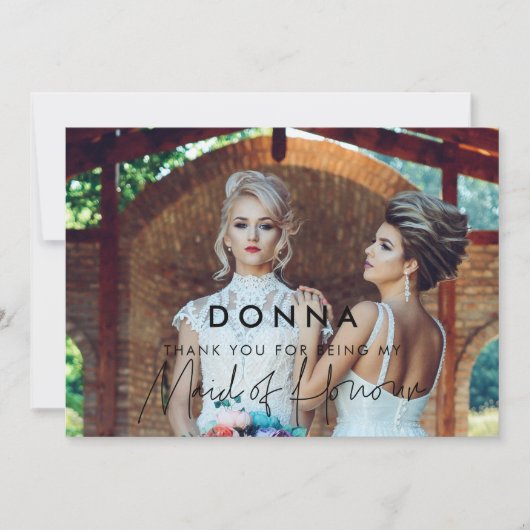 Minimalistische Trauzeugin Dankeschön Karte (Vorderseite)