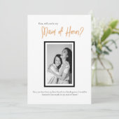 Minimalistische Trauzeugin-Hochzeit Einladung (Stehend Vorderseite)