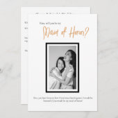 Minimalistische Trauzeugin-Hochzeit Einladung (Vorne/Hinten)