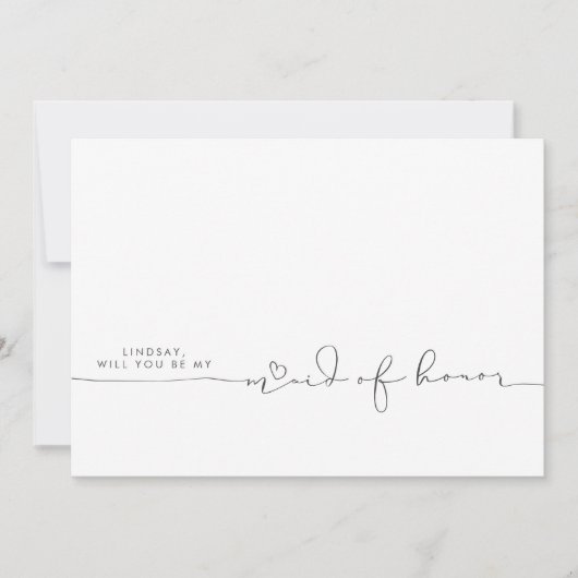 Minimalistische Trauzeugin moderner Farben (Vorderseite)