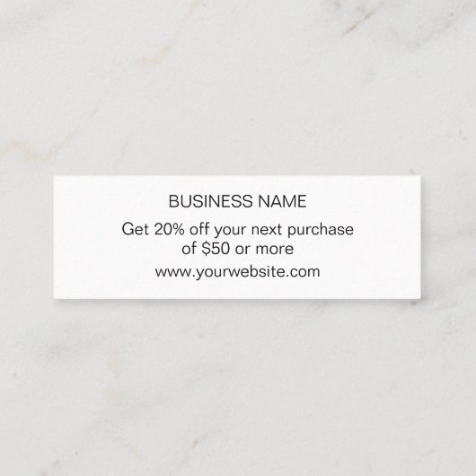 Minimalistische, trendige, einfache pastellrosa Di Mini Visitenkarte (Rückseite)