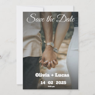 Minimalistische trendige Foto-Save-the-Date-Karte  Einladung