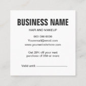 Minimalistische trendige, moderne Grau Rabattkarte (Rückseite)