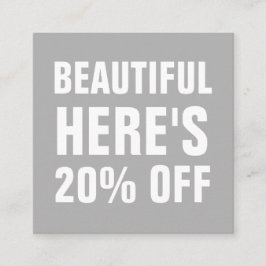 Minimalistische trendige, moderne Grau Rabattkarte