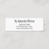 Minimalistische trendy mini visitenkarte (Rückseite)