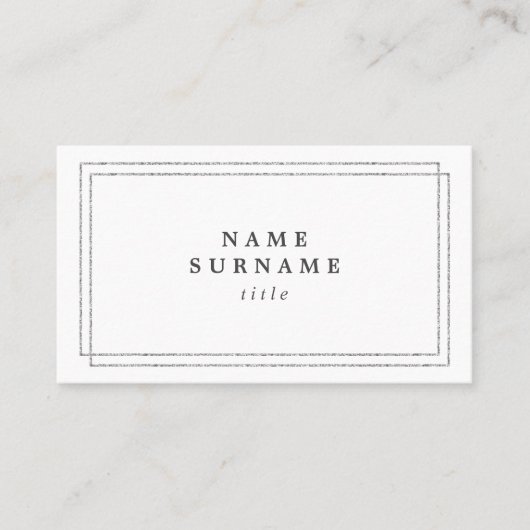 Minimalistische Trendy silberne SocialMedia Visitenkarte (Vorderseite)