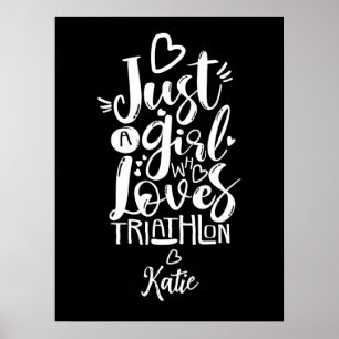 Minimalistische Triathlon-Motivation Typografie Poster