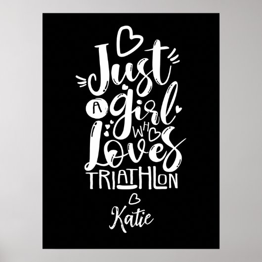 Minimalistische Triathlon-Motivation Typografie Poster (Vorne)
