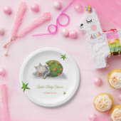 Minimalistische Triceratops Dinosaur Kinderdusche Pappteller (Party)