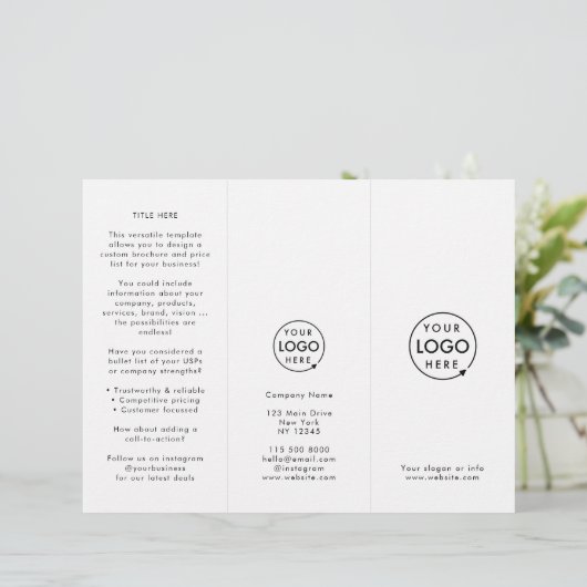 Minimalistische Trifold-Broschüre für Geschäftsleu (Stehend Vorderseite)