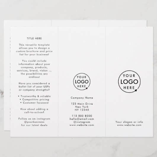 Minimalistische Trifold-Broschüre für Geschäftsleu (Vorne/Hinten)