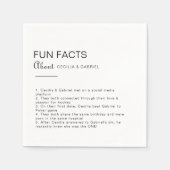 Minimalistische Trivia Fun Facts Wedding Serviette (Vorderseite)