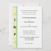 Minimalistische Tropengelbe Monogramm Einladung (Vorderseite)