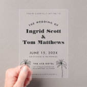 Minimalistische Tropenhochzeit Acryleinladungen (Insitu (Handheld))