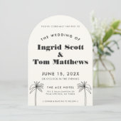 Minimalistische Tropenhochzeit Einladung (Stehend Vorderseite)