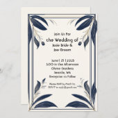 Minimalistische Tropenhochzeit Einladung (Vorne/Hinten)