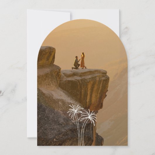 Minimalistische Tropenhochzeit in Grün Einladung (Rückseite)