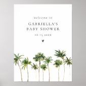 Minimalistische Tropical Palm Tree Baby Dusche Emp Poster (Vorne)